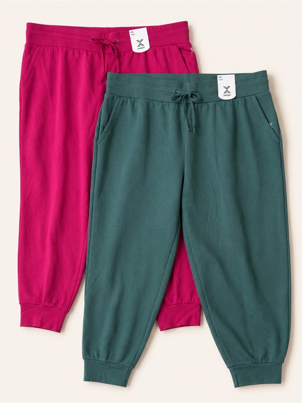 Xersion Womens Lot of 2‎ Jogger Sweatpants Bundle Pink Green Plus Size 0X